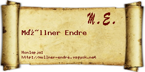 Müllner Endre névjegykártya