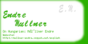 endre mullner business card